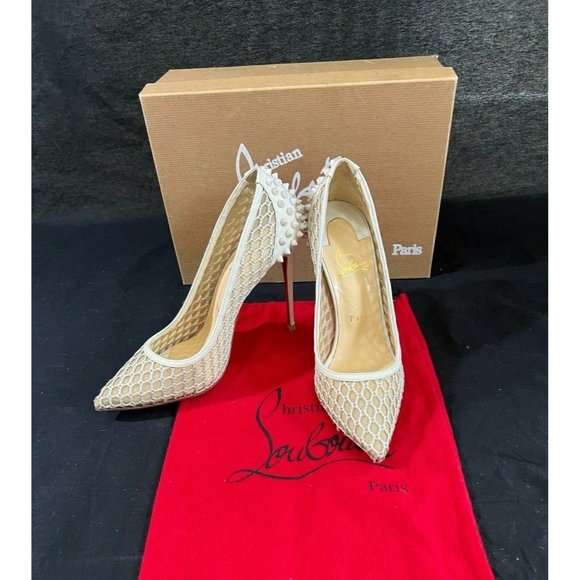 Christian Louboutin Porligat Women's Shoes Heels Pumps Stiletto White Size 39